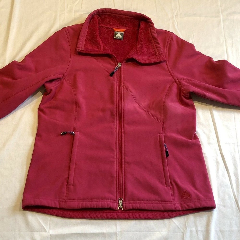 Nike ACG Softshell Full Zip Stretch Jacket Ski Womens Size Large Outdoors Red - Picture 2 of 10